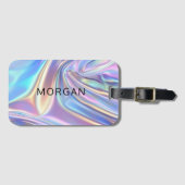 Iriserende glanzende metaalstof, naam bagagelabel (Voorkant (horizontaal))
