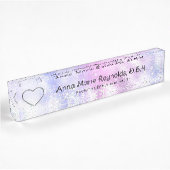 Iriserende glitter hart professional naambordje