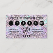 Iriserende glitter Modern Girly Klantenkaartje (Achterkant)