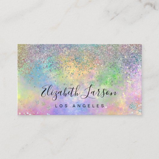 Iriserende glitter opale achtergrond visitekaartje (Voorkant)