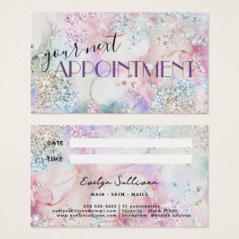 Iriserende glitter waterverf afspraakkaart visitekaartje