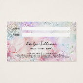 Iriserende glitter waterverf afspraakkaart visitekaartje (Achterkant)