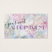 Iriserende glitter waterverf afspraakkaart visitekaartje (Voorkant)