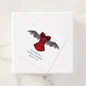 Iriserende gotische karmozijnrode heks bedankjes labels (In situ)