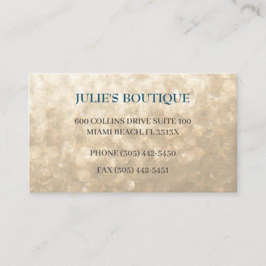 iriserende gouden kleding boetiek zending visitekaartje (Voorkant)