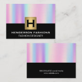 Iriserende gradiënt | Monogram Visitekaartje (Voorkant / Achterkant)