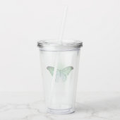 Iriserende Groene Vlinder Acryl Drinkbeker (Achterkant)
