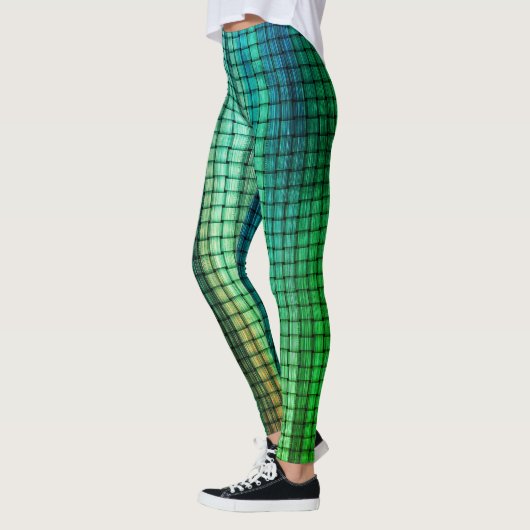 Iriserende groene weefgetouwen Leggings (Links)