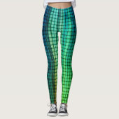 Iriserende groene weefgetouwen Leggings (Voorkant)