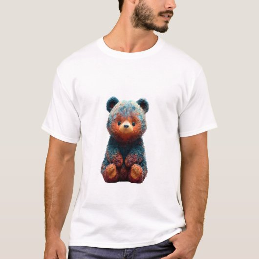 Iriserende Harige Beer Mannen T-shirt (Voorkant)