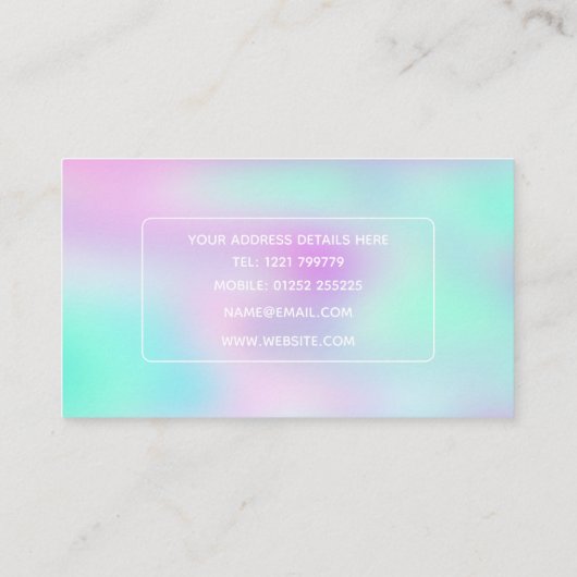 iriserende holografische gradiënt visitekaartje (Achterkant)