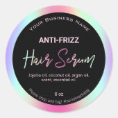 Iriserende holografische haar serum labels (Voorkant)