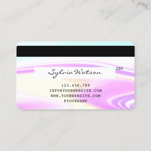 iriserende holografische moderne credit Kaart logo Visitekaartje (Achterkant)