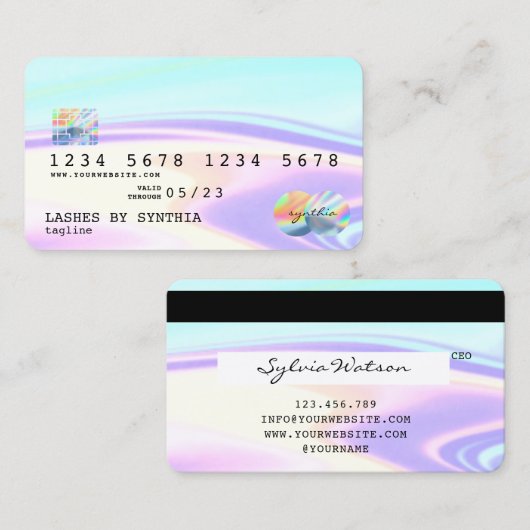 iriserende holografische moderne credit Kaart Visitekaartje (Voorkant / Achterkant)