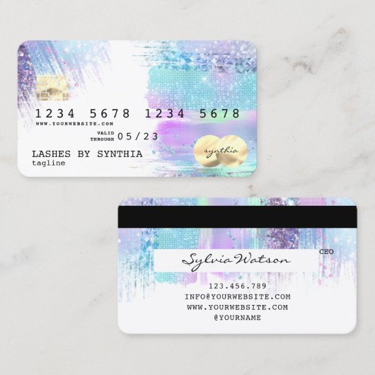 iriserende holografische moderne credit Kaart Visitekaartje (Voorkant / Achterkant)