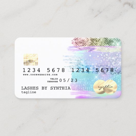 iriserende holografische moderne credit Kaart Visitekaartje (Voorkant)