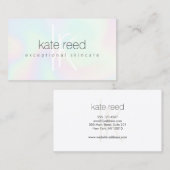 iriserende holografische monogram schoonheidssalon visitekaartje (Voorkant / Achterkant)