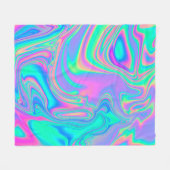 Iriserende Holografische: Neon gemarmerde textuur Fleece Deken (Voorkant (Horizontaal))