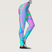Iriserende Holografische: Neon gemarmerde textuur Leggings (Rechts)