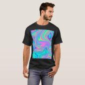 Iriserende Holografische: Neon gemarmerde textuur T-shirt (Voorkant volledig)