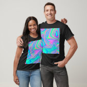 Iriserende Holografische: Neon gemarmerde textuur T-shirt (Unisex)
