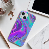 Iriserende Holografische Opal Rainbow Swirl Monogr Case-Mate iPhone Case