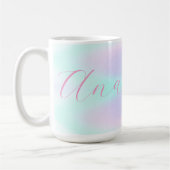 Iriserende Holografische Pastel Gradient Aangepast Koffiemok (Links)