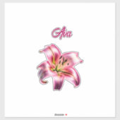 Iriserende Holografische Roze Aziatische Lelie Sticker (Vel)