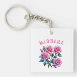 Iriserende holografische Rozen op stengels Sleutelhanger