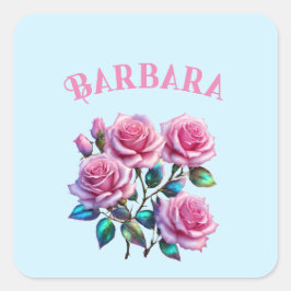 Iriserende holografische Rozen op stengels Vierkante Sticker