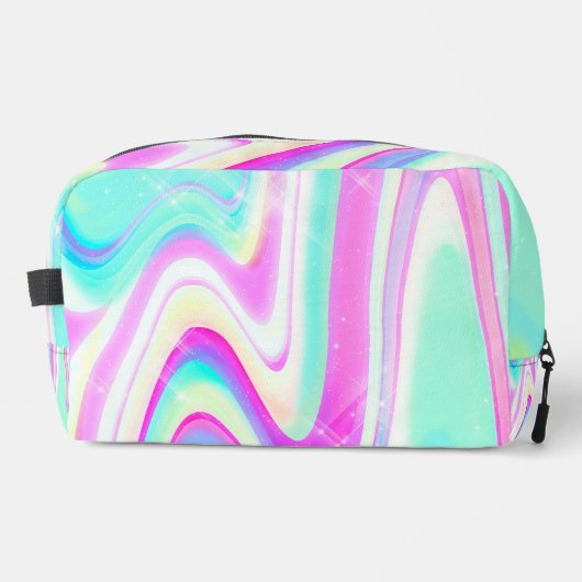 Iriserende holografische vloeibare werveling toilettasje (Voorkant)