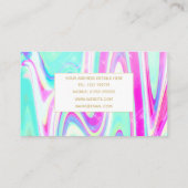 Iriserende holografische vloeibare werveling visitekaartje (Achterkant)