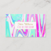 Iriserende holografische vloeibare werveling visitekaartje (Voorkant)