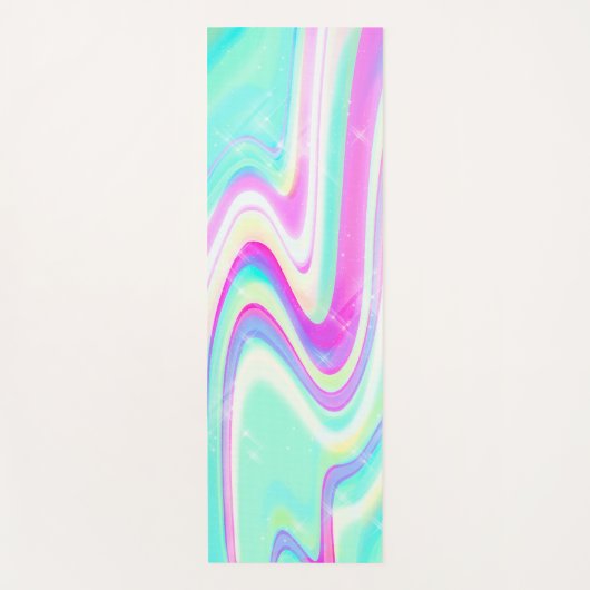 Iriserende holografische vloeibare werveling yogamat (Voorkant)