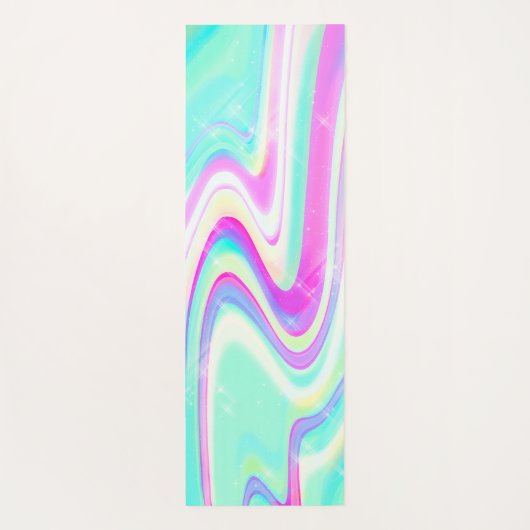 Iriserende holografische vloeibare werveling yogamat (Achterkant)
