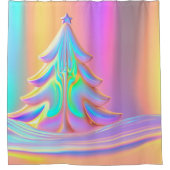 iriserende kerstboom douchegordijn (Voorkant)