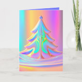 iriserende kerstboom feestdagen kaart (Voorkant)