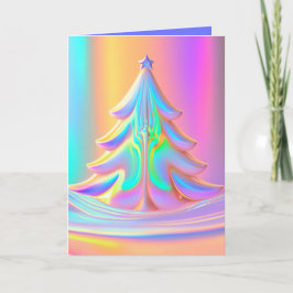 iriserende kerstboom feestdagen kaart