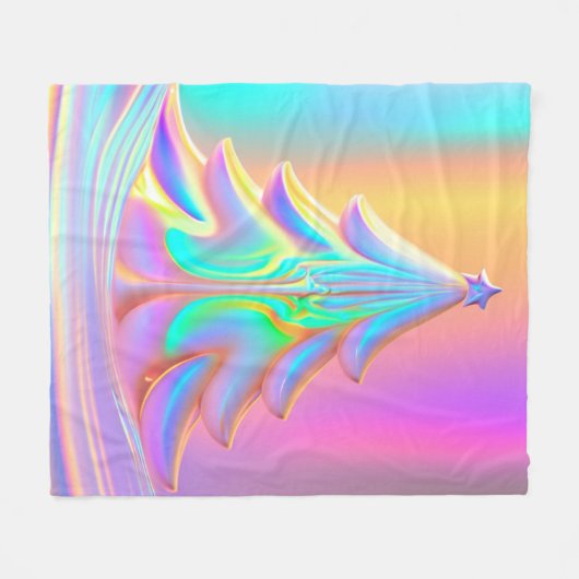 iriserende kerstboom fleece deken (Voorkant (Horizontaal))