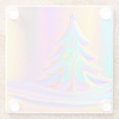 iriserende kerstboom glazen onderzetter (Achterkant)