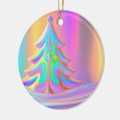 iriserende kerstboom keramisch ornament (Links)