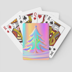 iriserende kerstboom pokerkaarten