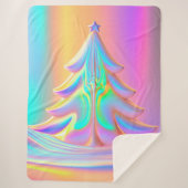 iriserende kerstboom sherpa deken (Voorkant)