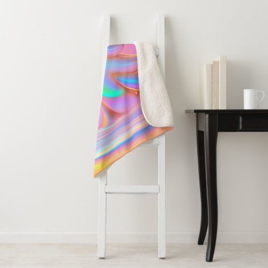 iriserende kerstboom sherpa deken (In situ)