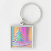 iriserende kerstboom sleutelhanger (Voorkant)