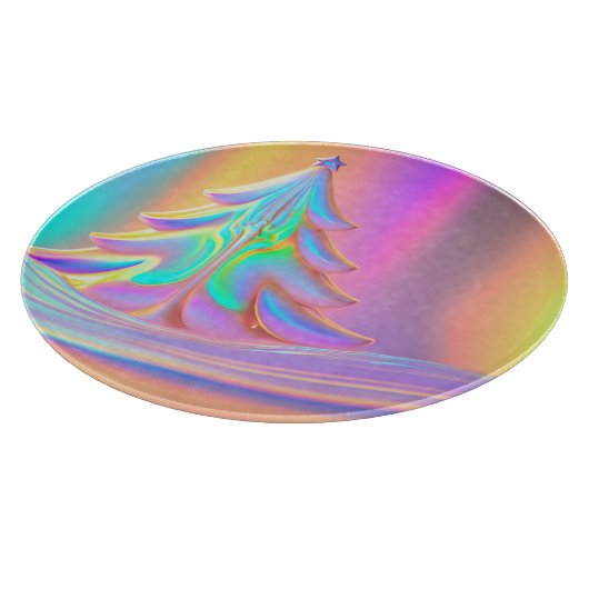 iriserende kerstboom snijplank (Hoek)