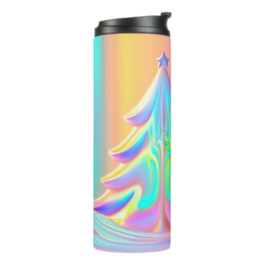 iriserende kerstboom thermosbeker (Gedraaid links)