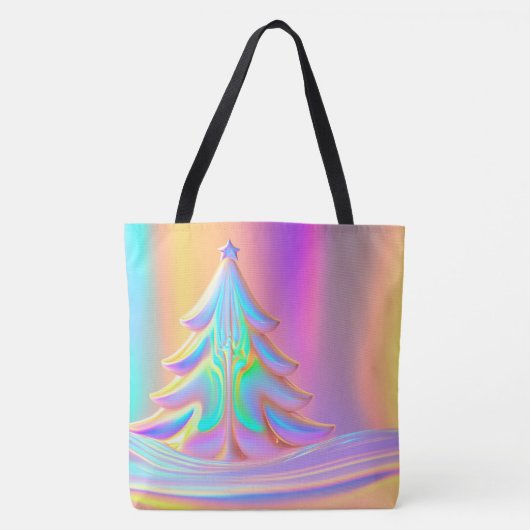 iriserende kerstboom tote bag (Voorkant)