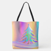 iriserende kerstboom tote bag (Achterkant)
