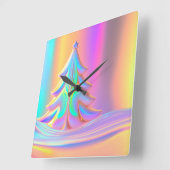 iriserende kerstboom vierkante klok (Hoek)